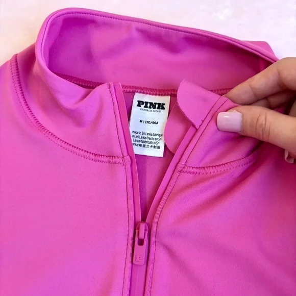 PINK Victoria’s Secret Hot Pink Zip-Up Relay Jacket and Skirt Set Size Medium - Picture 3 of 16